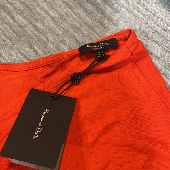 =MassimoDutti- CROSSOVER MIDI DRESS WITH TIE DETAIL In Size M - Picture 10 of 14